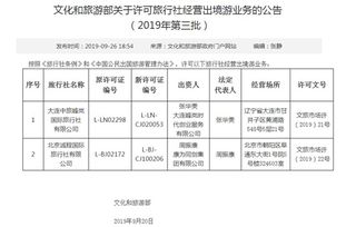 文化和旅游部擴(kuò)大出境游經(jīng)營(yíng)主體，兩家旅行社獲準(zhǔn)開(kāi)展出境游業(yè)務(wù)